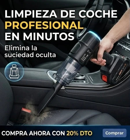 Mini Aspiradora Inalámbrica 4 en 1 para Auto y Hogar | Potente, Portátil y Recargable
